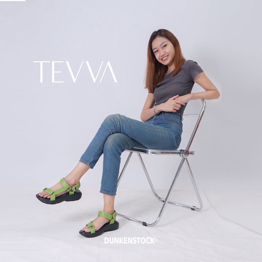 Dunkenstock TEVVA Sandal Gunung Wanita sandal flat tali sepatu sandal wanita terbaru