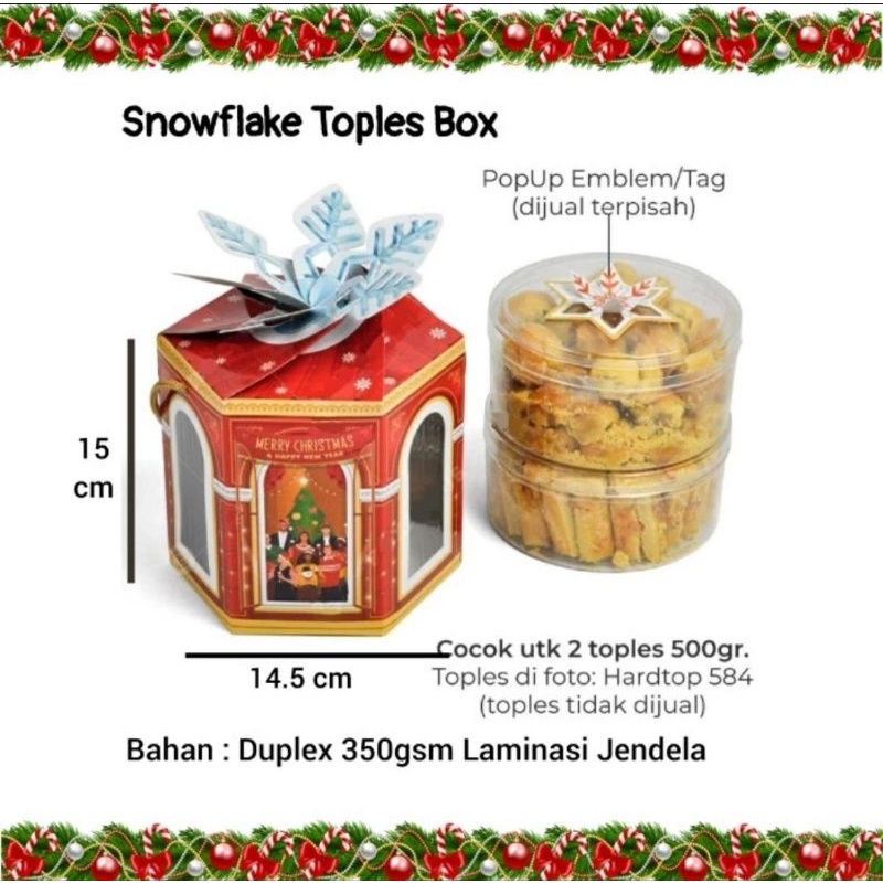 

Toples Box Natal Christmas Cookies Box Packaging Kotak Kue Kering