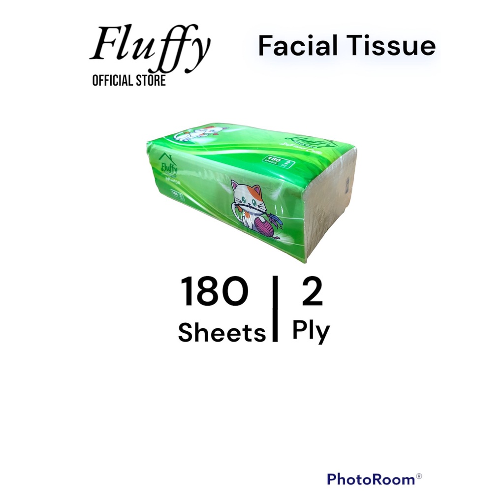 TISU FLUFFY 180 SHEETS 2 PLY TISU WAJAH FACIAL TISSUE PROMO