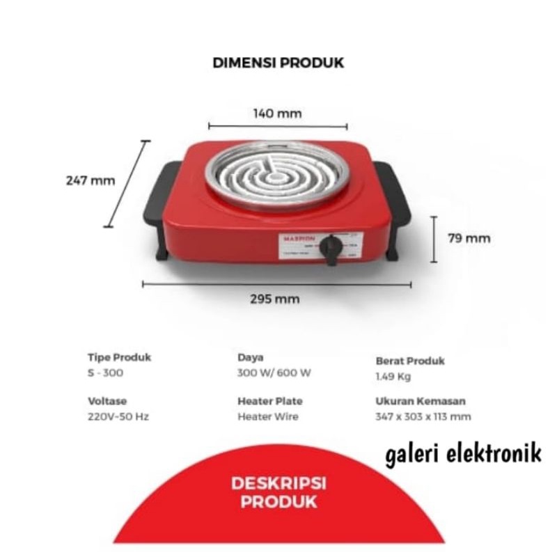 Kompor listrik maspion S 301