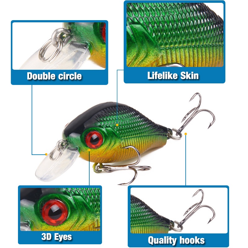 5.5 cm 7.8g Crankbaits Memancing Umpan Umpan Keras Topwater Lures Fishing Tackle Umpan Keras