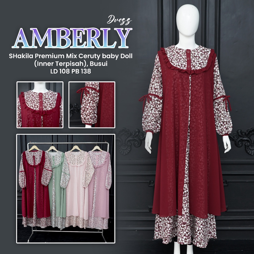 AMBERLY DRESS | GAMIS ROMPI MODERN CERUTY  REALPICT STREET STYLE