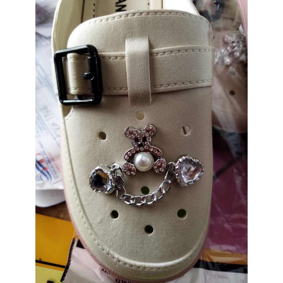 Sepatu sandal wanita karet jelly variasi hiasan Balance 039-3L (30-41) Sandal wanita korean style import