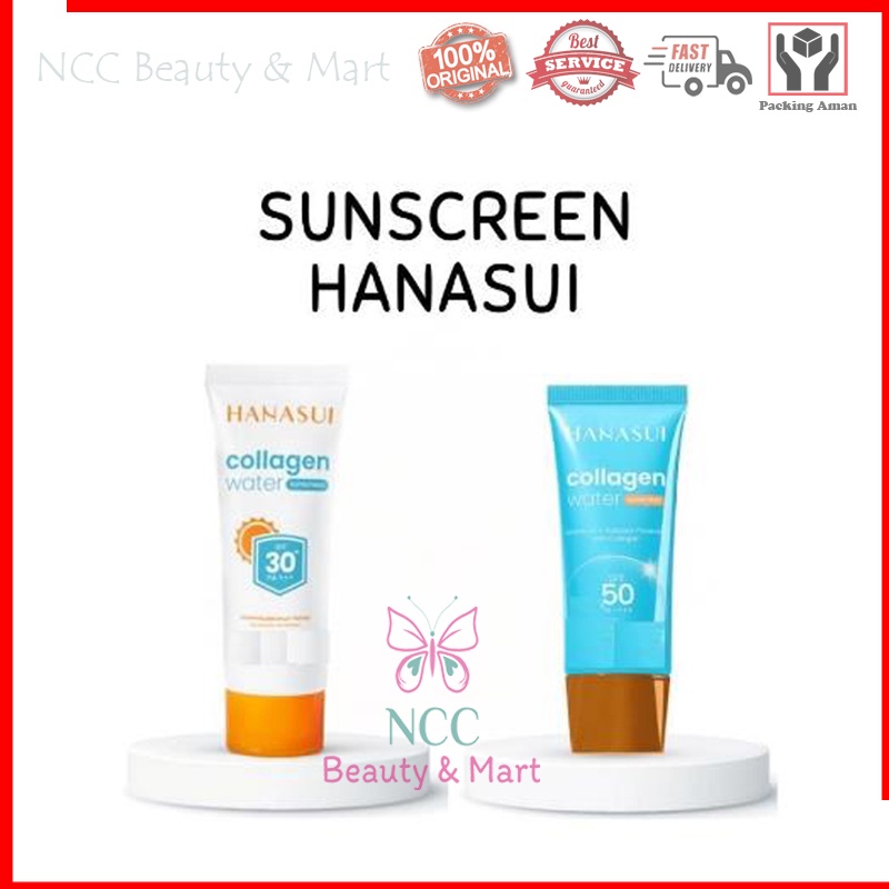 * NCC * Hanasui Sunscreen Collagen Water SPF 50 Sun Screen - Dermatology Tested - SPF50 - Netto 30 ml