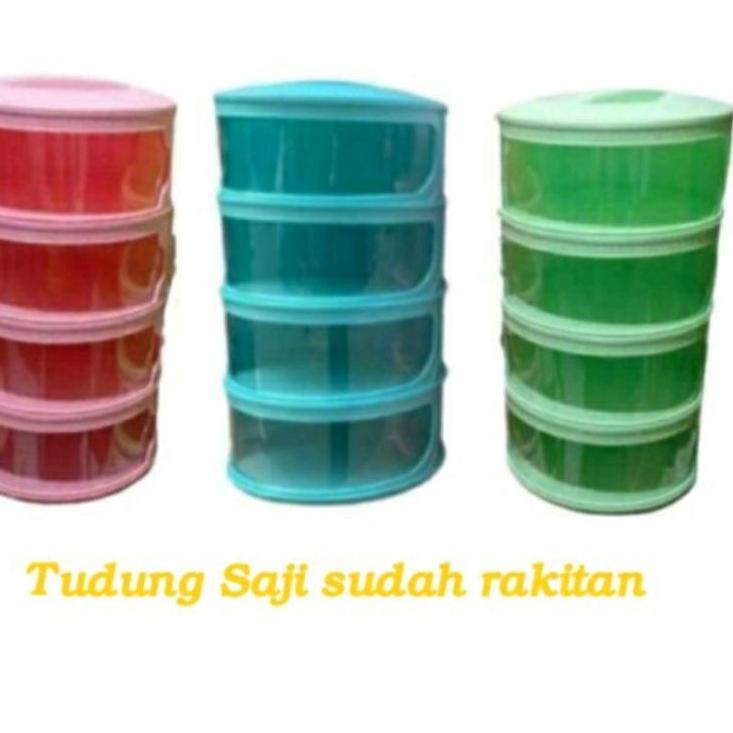 Tudung saji 4 susun rakitan serbaguna 4 layer multifungsi warna putih biru pink hijau ungu • NIO.21D
