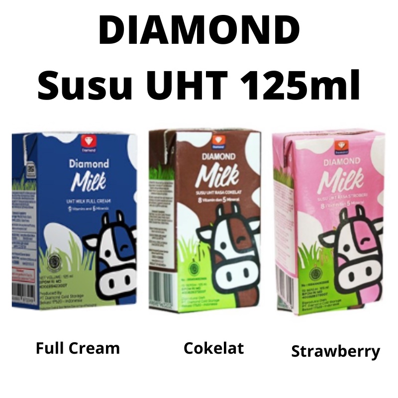 

DIAMOND Susu UHT 125ml (Chocolate/Full Cream/Strawberry/Marshmallow/Honey) 1 Karton