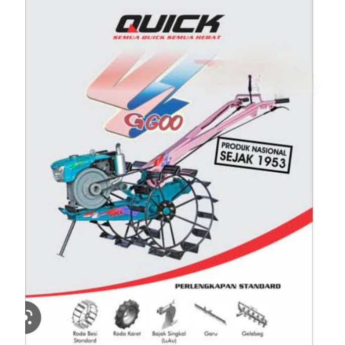 TRAKTOR SAWAH QUICK G600 DIESEL KUBOTA RD65 DI