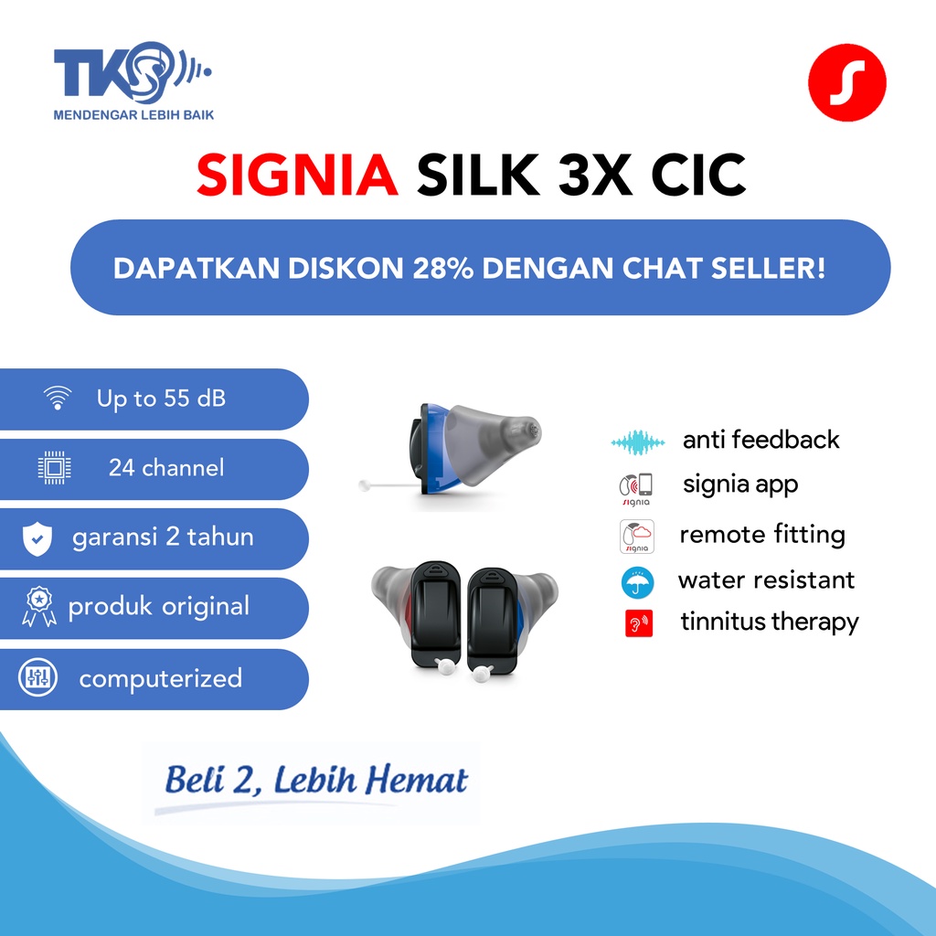 Alat Bantu Dengar Signia Silk 3X CIC