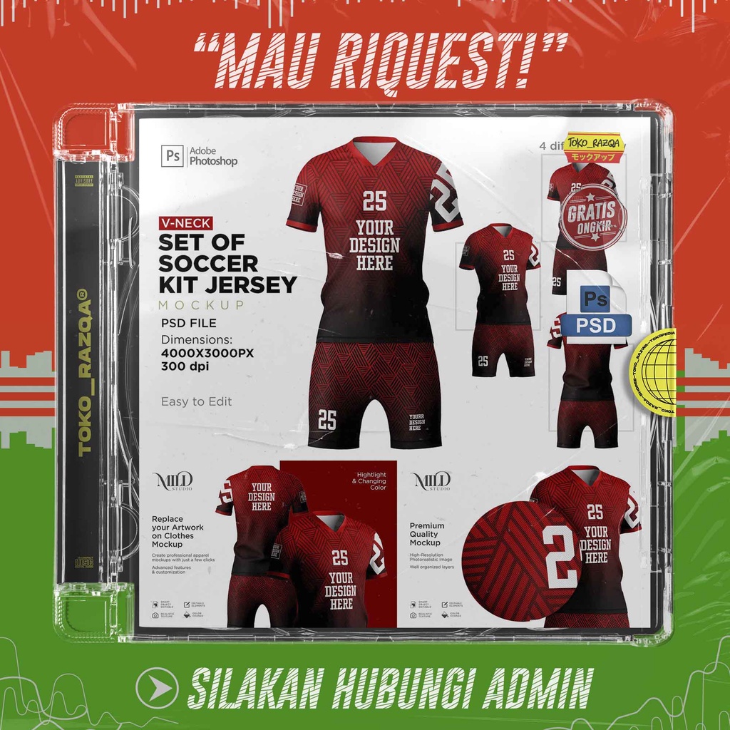 Set of Soccer Kit Jersey Mockup ◖MOCKUP◗