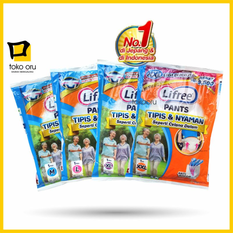 Lifree M 1 Karton isi 48 Popok Dewasa Celana Adult Diaper