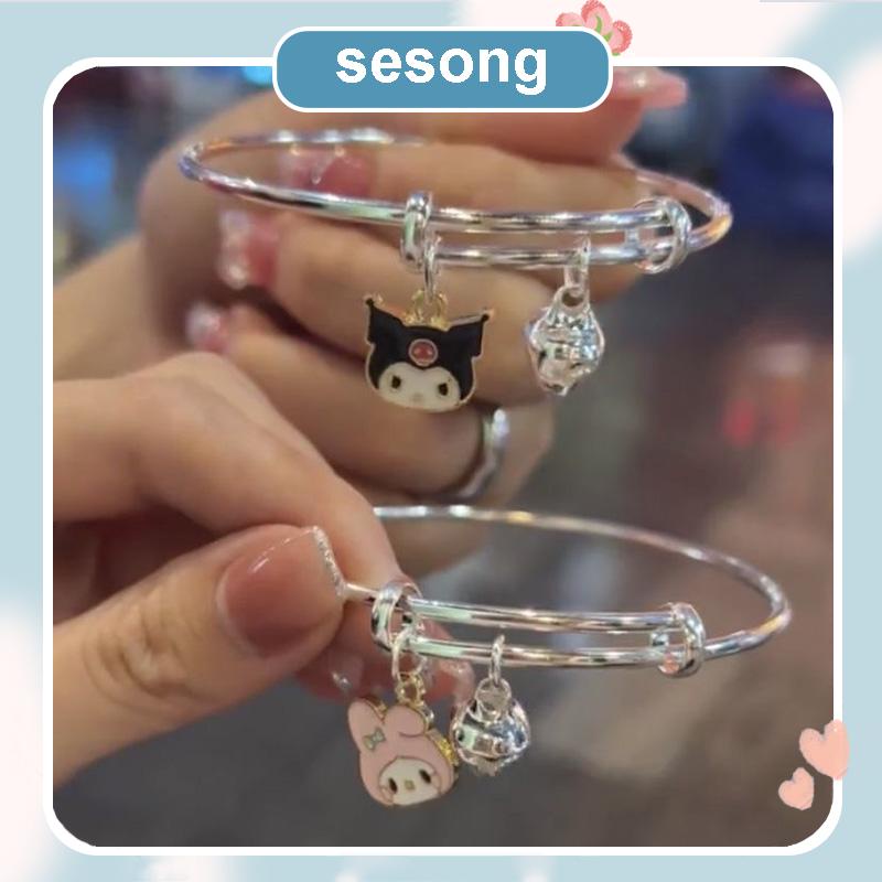 Gelang Kartun Wanita Cinnamoroll Dog Kuromi Sahabat Pasangan yang Dapat Disesuaikan Fashion Korea SS