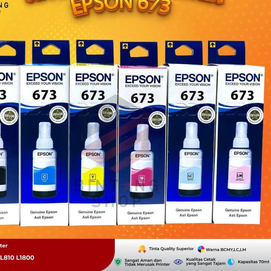 (TERBARU) Tinta Epson 673 For Printer L800 L850 L1800 L805 L810