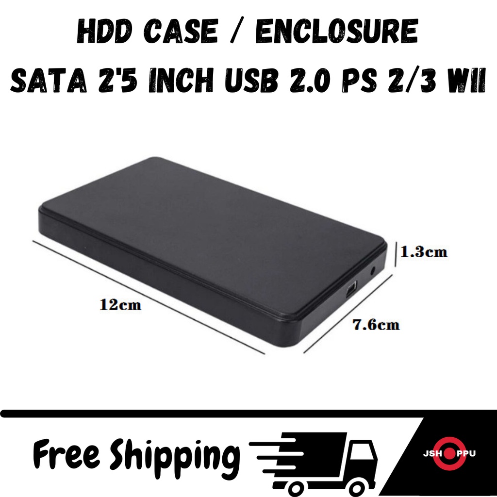 Casing HDD Enclosure Hardisk 2.5 Inch Eksternal Sata External Cangkang USB 2.0 Hdd Laptop PS2 PS3 WII