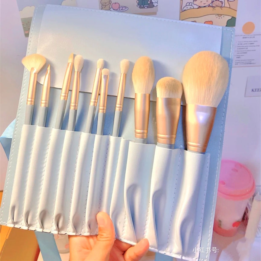 Holiven 0PCS Kuas Make Up Set Brush Eyeshadow / Bedak / Blush On / Highlighter / Foundation / Kabuki Blending Brush Makeup Kuas