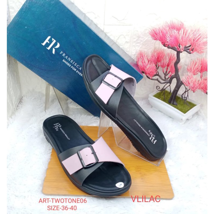 sandal flat wanita FRANSISCA RENALDY twotone06