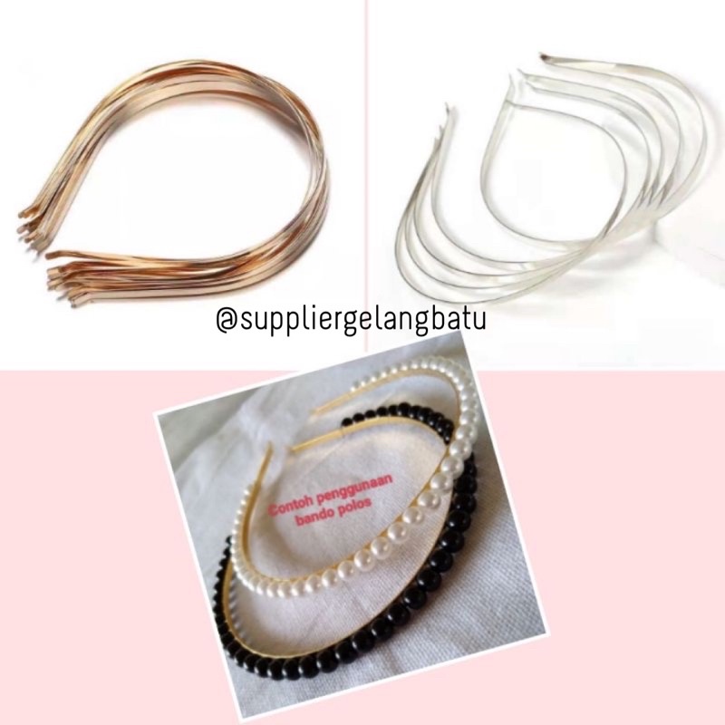 aksesoris rambut bando besi / bandana tembaga polos harga per 10pcs