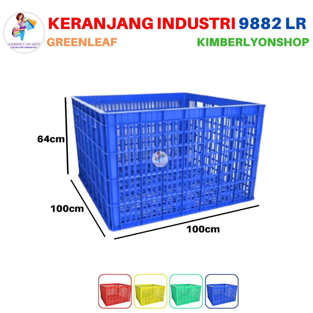 Keranjang Industri Box Container Keranjang Serbaguna 9882 LR Green Leaf