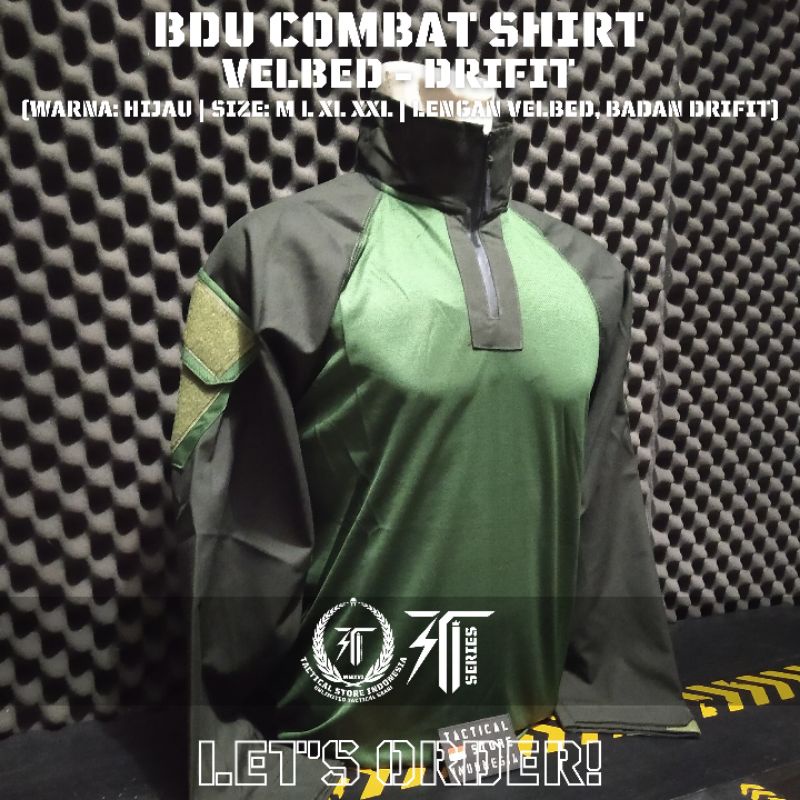 BDU Combat Shirt Drifit Velbed Hijau