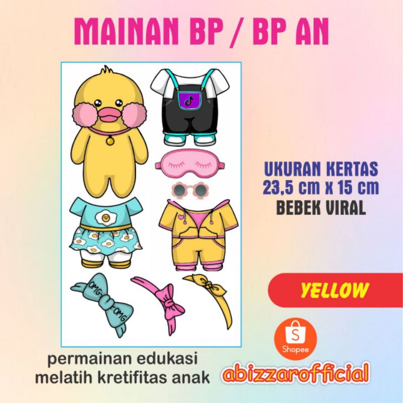 BP BPAN MAINAN ANAK/BONGKAR PASANG/MAINAN JADUL YANG NGE HITS LAGI/PAPER DOLLS/BEBEK VIRAL