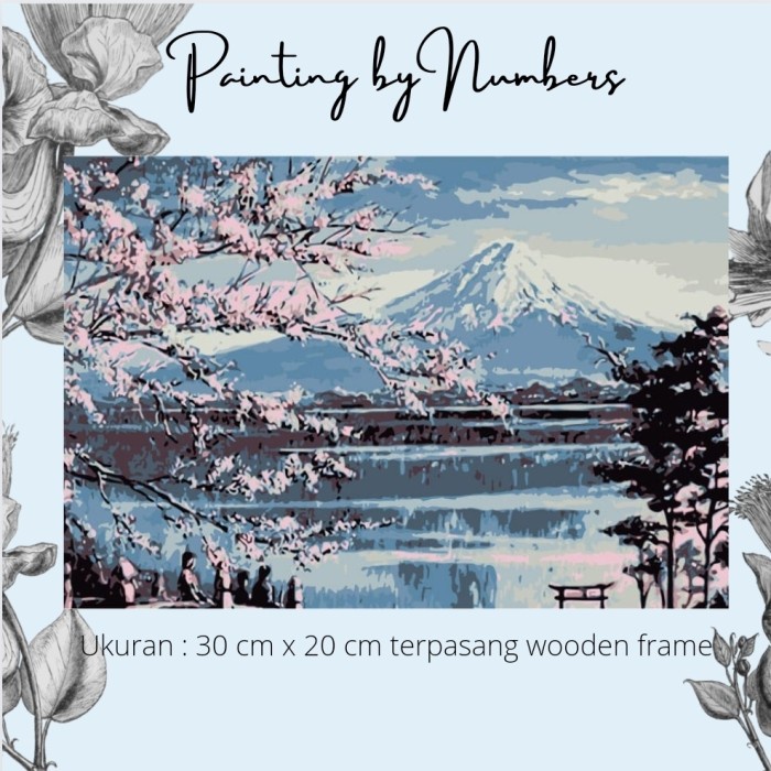 

DIY painting by number 30x20cm kerajinan tangan - Mount Fujiyama