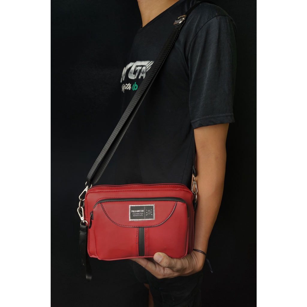 Hand Bag Anti Air Polo Amstar Bahan Ballon Tebal Best Quality Tas Pinggang Hand Bag Clutch Bag Tas Selempang Bahu Tas Pria Wanita