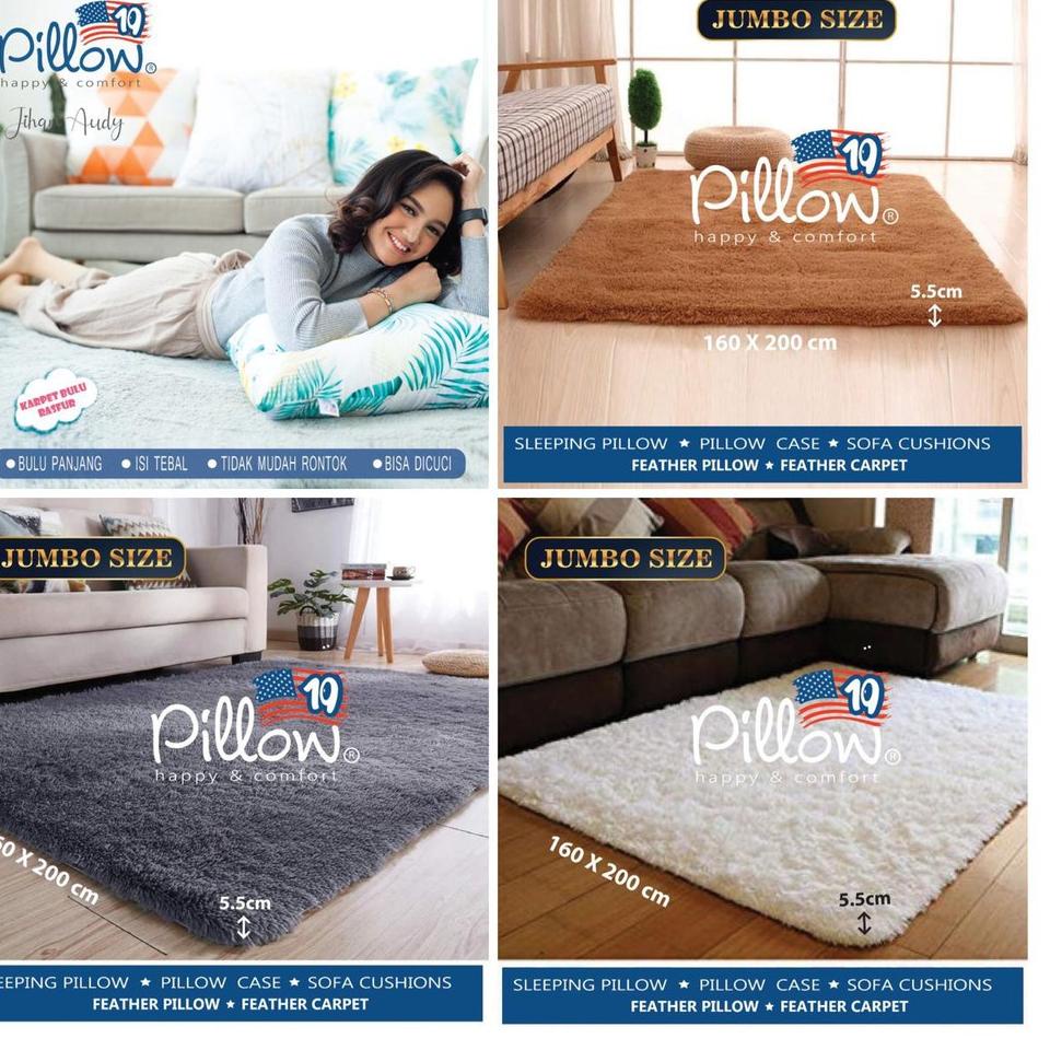 Paling Diminati KASUR BULU PREMIUM 160x200 CM / KARPET BULU DOMBA HALUS / KARPET ORIGINAL PILLOW 109