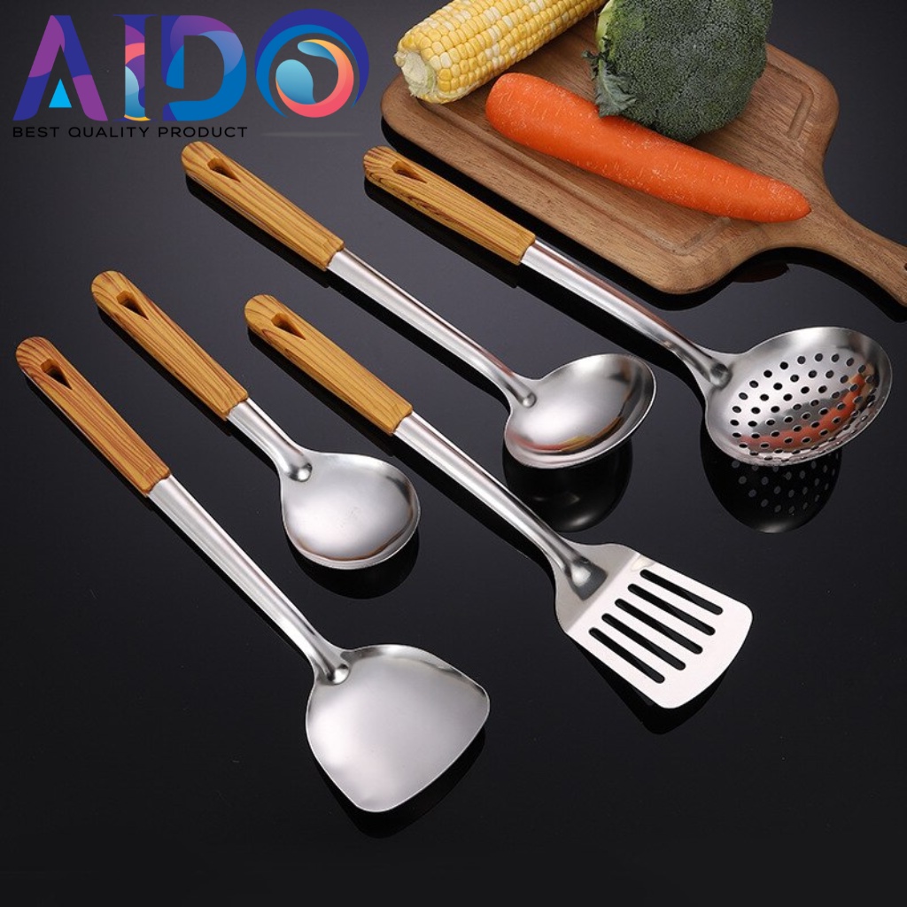 Spatula Sutil Penggorengan Centong Sodet Sayur Stainless Steel - Spatula Stainless Steel Sodet Goreng Tebal Anti Panas