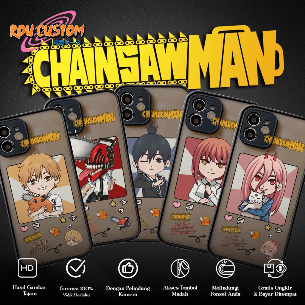 Case Infinix Hot 9 9 Play 10 10S 10 Play 11 Play 11 12 12I 12 Play 11S Nfc  Rou Custom [ Chainsaw Man Chibi  ] Casing Hp Aesthetic Kesing Hp Karakter Anime Cassing Hp Motif Lucu Clear Case Iphone  Softcase Iphone