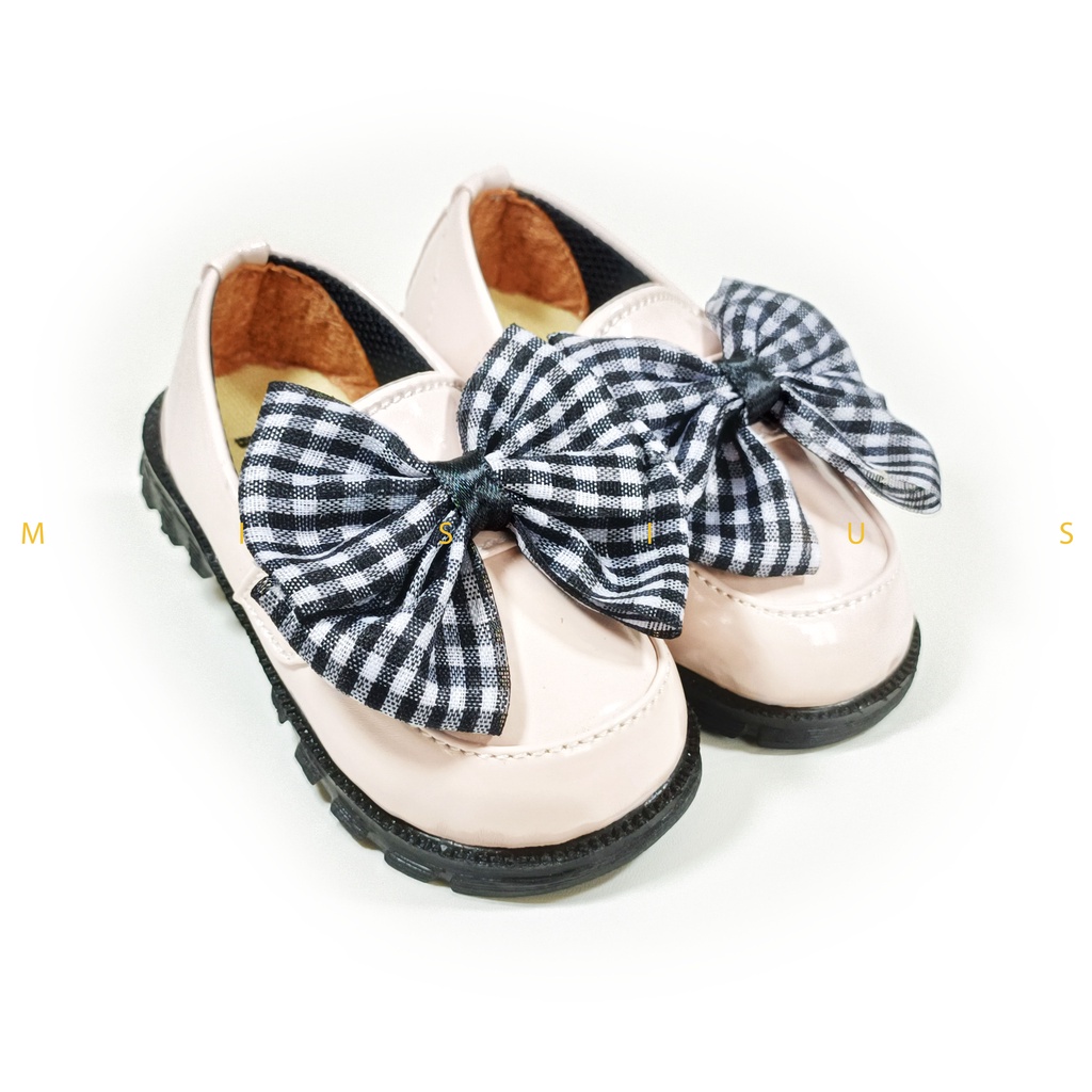 Misius PANDORA Sepatu Anak Perempuan Slip On Loafers Variasi Pita Besar