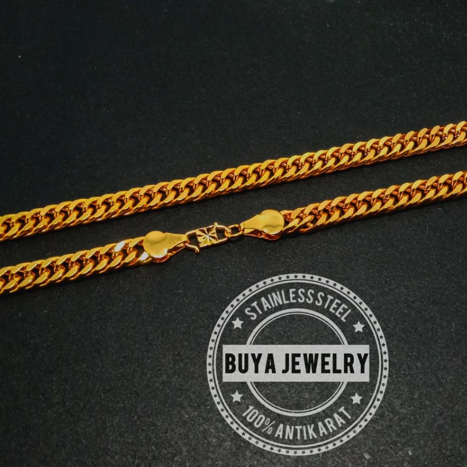 "FJ.21De22p" kalung Rantai Medan Lipan Jumbo Lapis Emas Pengait S Anti karat Rante Keren