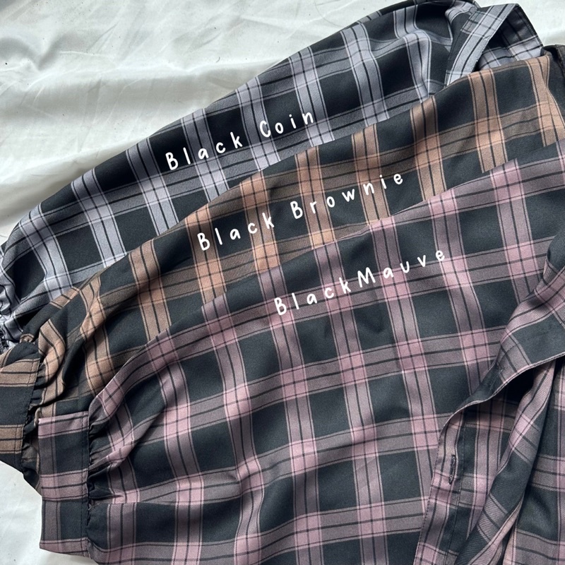 JENNIE BATWING TARTAN OVERSIZE CROP GRIDY SEMIWOOL FLANEL // KEMEJA OUTER BATWING OVERSIZE