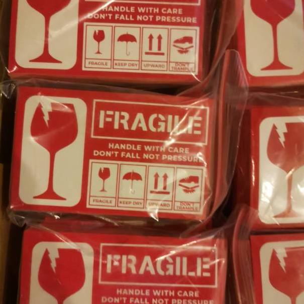 

Hot Promo..!!! STICKER FRAGILE 8x5CM (isi 100pcs) ⇞