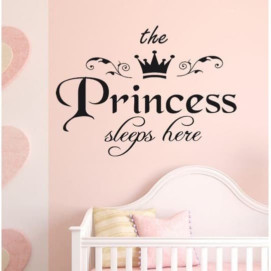 Wall Decal - Stiker Dinding &quot;PRINCESS SLEEPS HERE&quot;