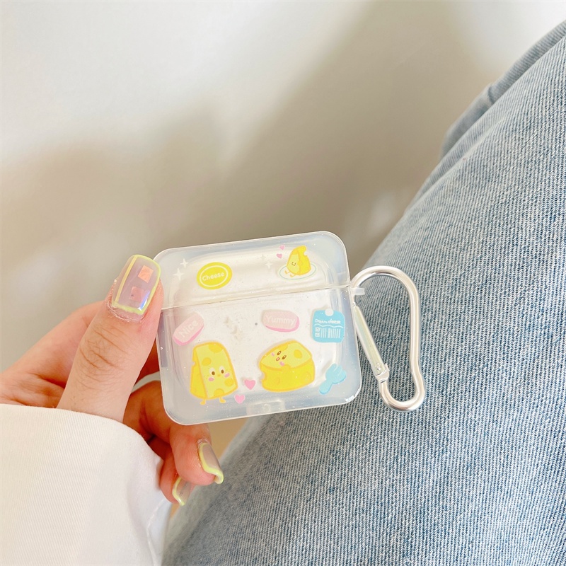 Lovely Cheese Yellow Bread Soft Silicone Earphone Case Headphone Shell Untuk Apple Airpod1Per2 Cases for Airpods 3pro Capa Funda