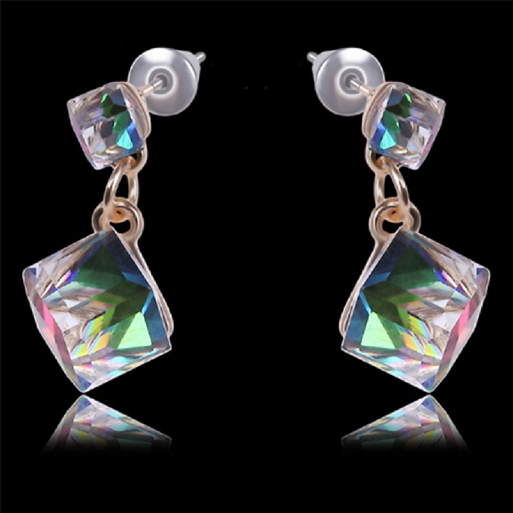 /Fashion Hot// Fashion// Kristal Berlian Imitasi Anting Zirkon Stud Earrings Wanita Pernikahan Perhiasan Pengantin.