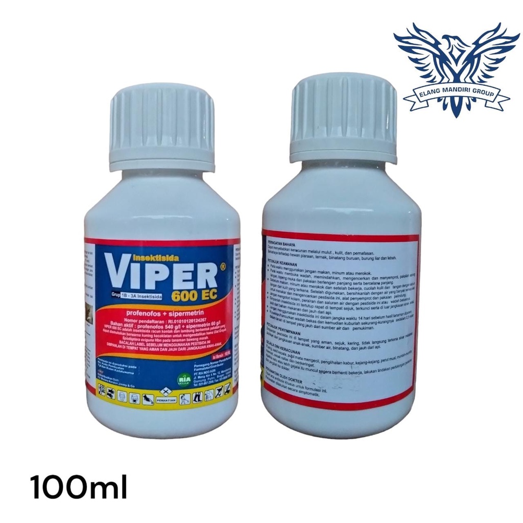 Insektisida VIPER 600 EC 100ml PIPER Profenofos 540 g/l + Sipermetrin 60 g/l Original Curacron Biocron Finsol Untuk Hama ulat grayak