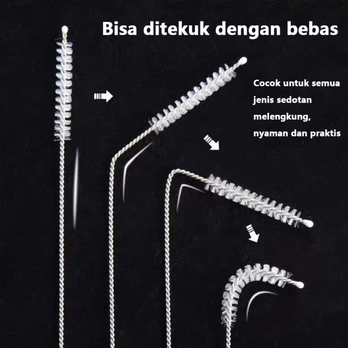 Nama - Sikat sedotan stainless / stainless straw brush / sikat botol bayi