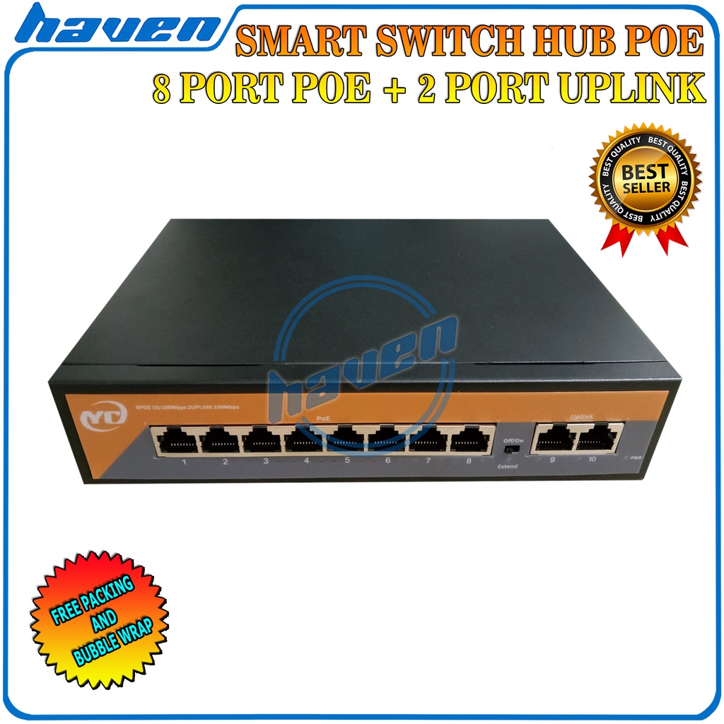 SWITCH POE 8 Port / POE SWITCH 8+2PORTS 10/100MBPS / SWITCH HUB POE