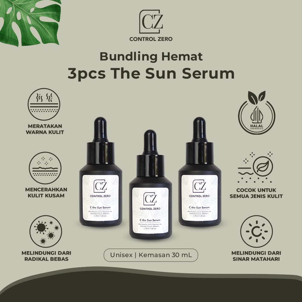 [Bundling] Control Zero 3 Pcs C The Sun Serum 30ml Repair Skin Barrier Mencerahkan Wajah Kusam Skinc
