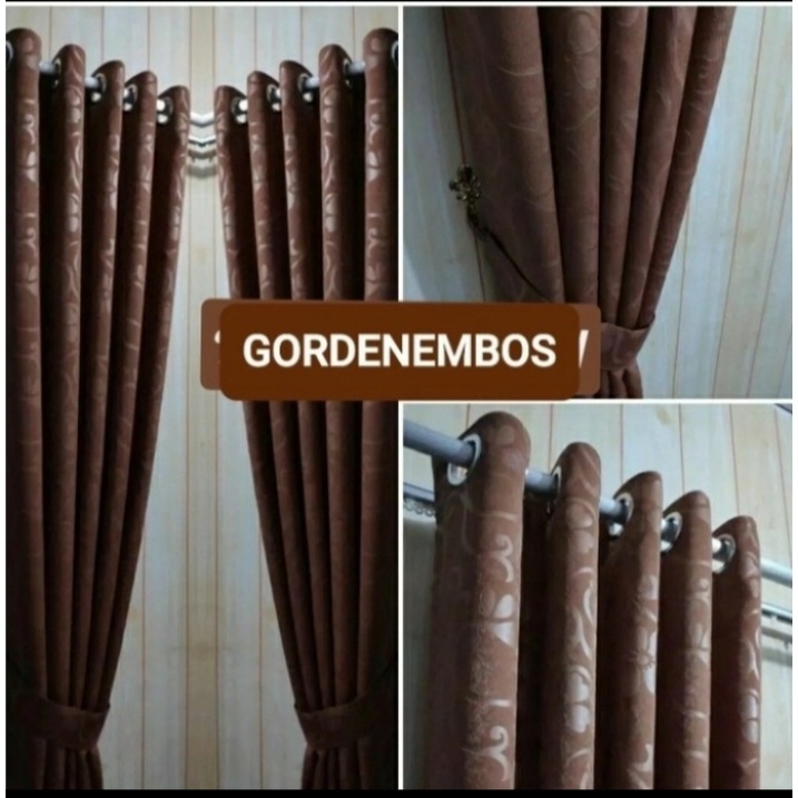 Gorden Minimalis Panjang 2 Meter Tirai Gorden Jendela Pintu Ruang Tamu  Ukuran 100 x 200cm  5 Gelomb