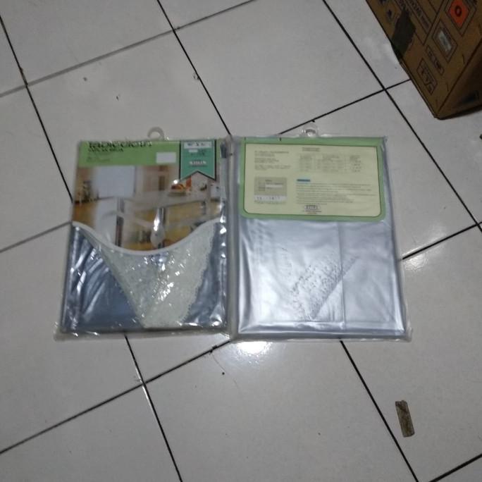 Taplak Meja Segi Plastik Bening Meiwa 4 Kursi 132cm x 177cm