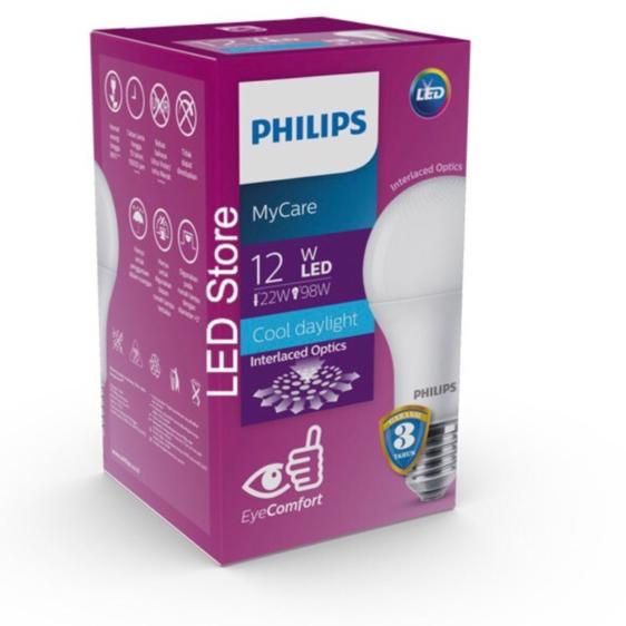 Terlaku.../ Lampu Bohlam LED Philips 12 Watt Putih/Cool Day Light (12W 12Watt 12 W)