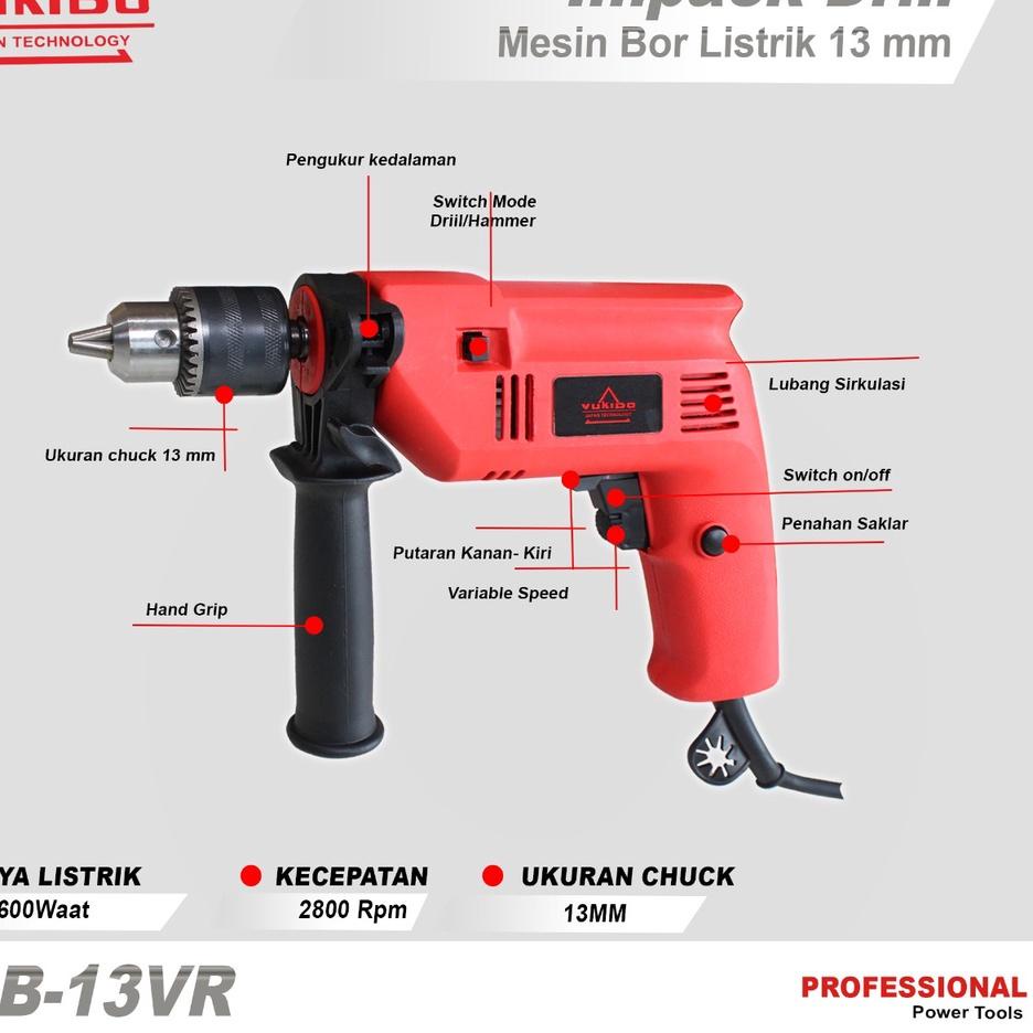 Harga Bersahabat MESIN BOR 13MM MESIN BOR MURAH KAIROS IMPACT DRILL 13MM/BOR 13MM KA-813ED TERBARU B