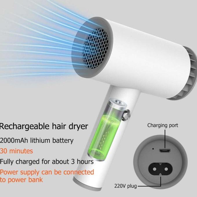 NEW HAIR DRYER PORTABLE TANPA KABEL RECHARGEABLE DC UNTUK TATA RAMBUT YTY86546Y
