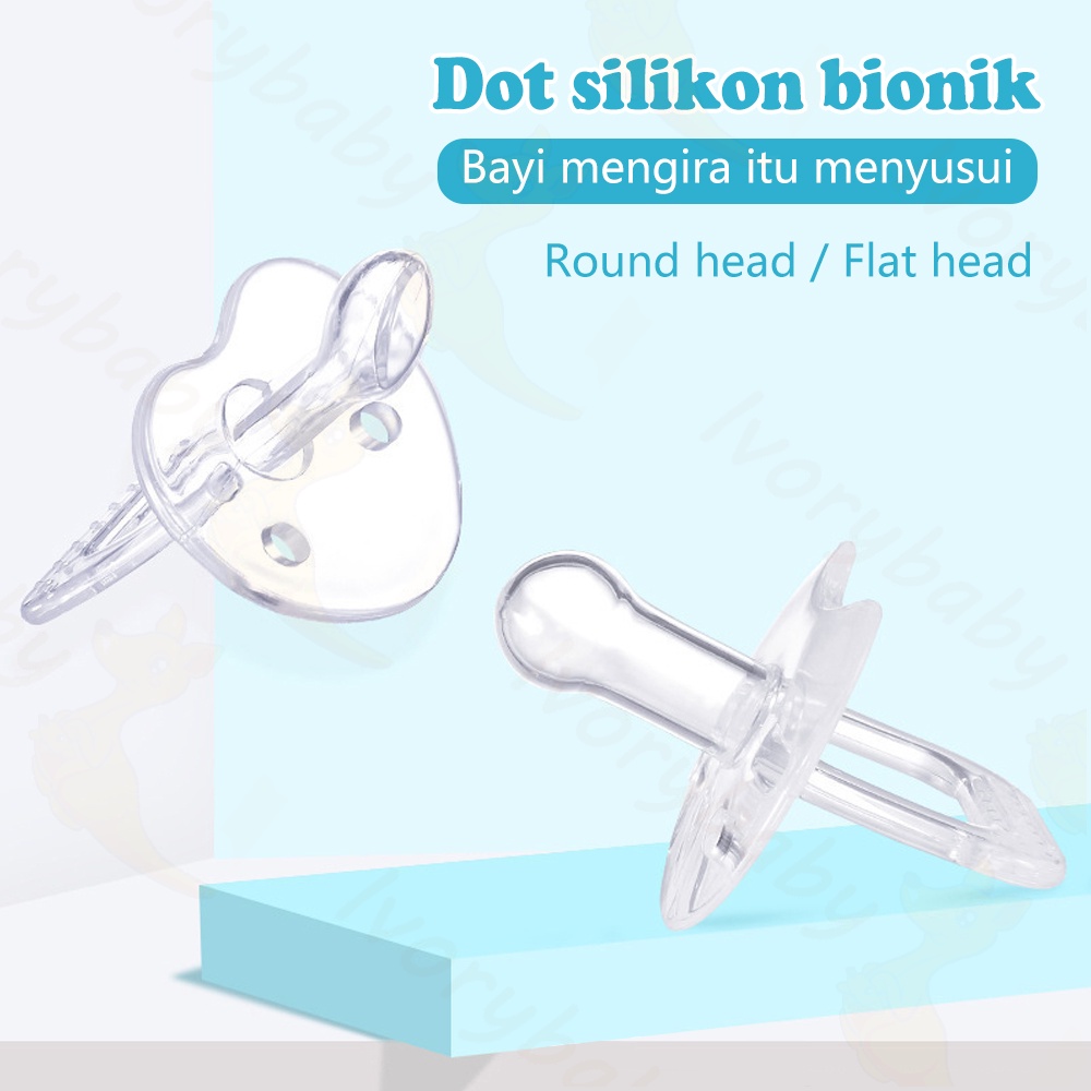 Ivorybaby Dot bayi bulat/datar silikon Empeng bayi Kompeng bayi BPA free Baby pacifier
