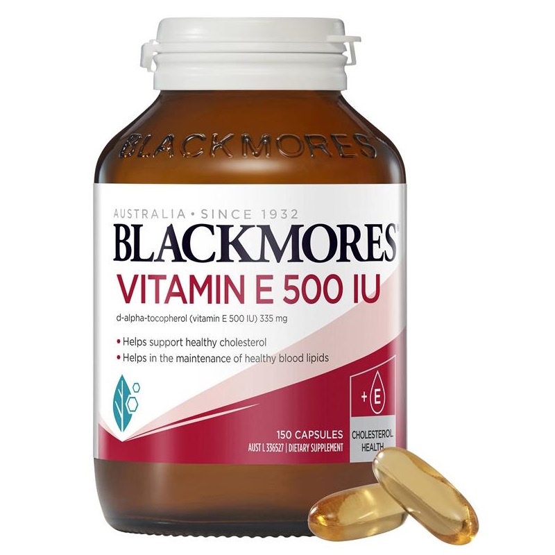 Blackmores Natural Vitamin E 500 IU Cholesterol Blackmore Black Mores More Vit 500IU 150 capsules Ob