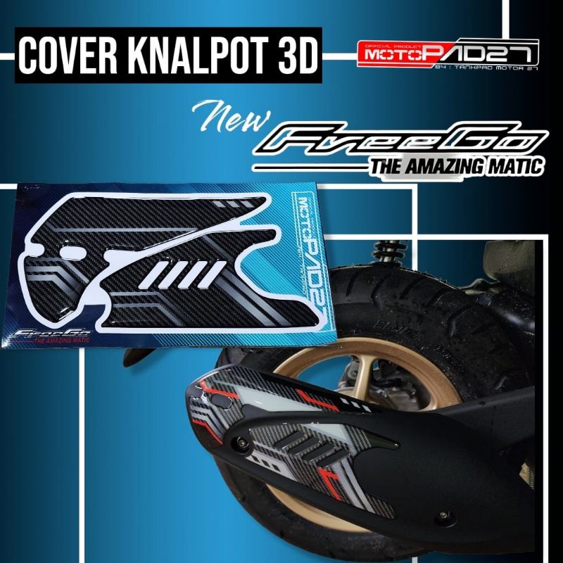 Stiker Freego 125 New Stiker resin timbul cover knalpot Yamaha Freego 125 new 2022