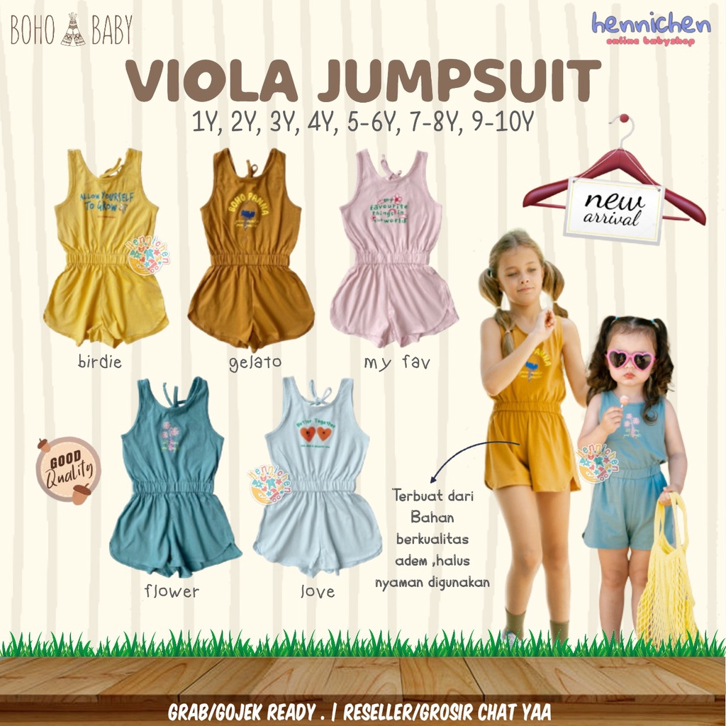 Bohopanna Viola Jumpsuit 1-10 Tahun Romper Kutung Fashion Anak Perempuan