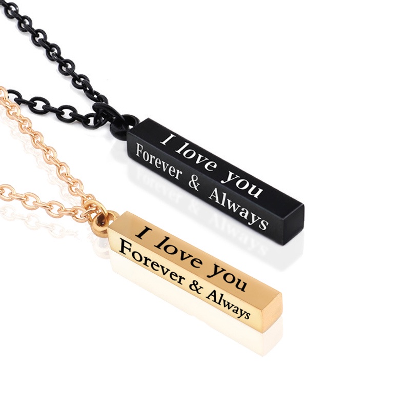 Gadis Sederhana Choker Kalung Pasangan Indah Pesona Kalung Kreatif Anti Karat Rantai Kalung Elegan I Love You Pendant Necklace Women Clavicle Necklace