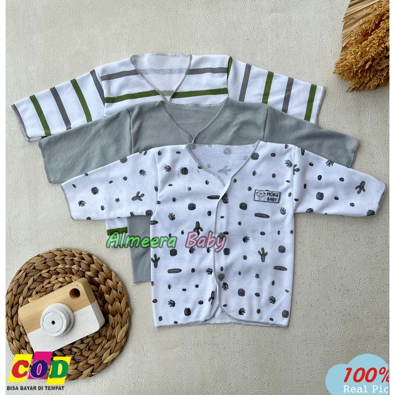 Isi 3 PCS Baju Bayi Baru Lahir Lengan Panjang Usia 0-3 Bulan Almeera Baby and Kids